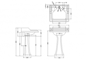 Classic 65cm Basin with invisible overflow